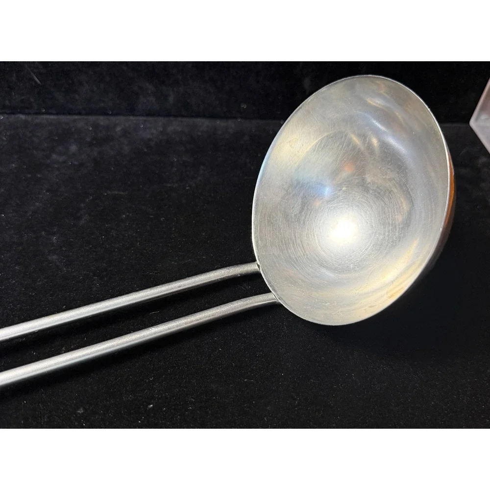 Vintage Kitchen‎ Utensil Set Melamine Ladle Whisk Slotted Spoon Stainless Steel